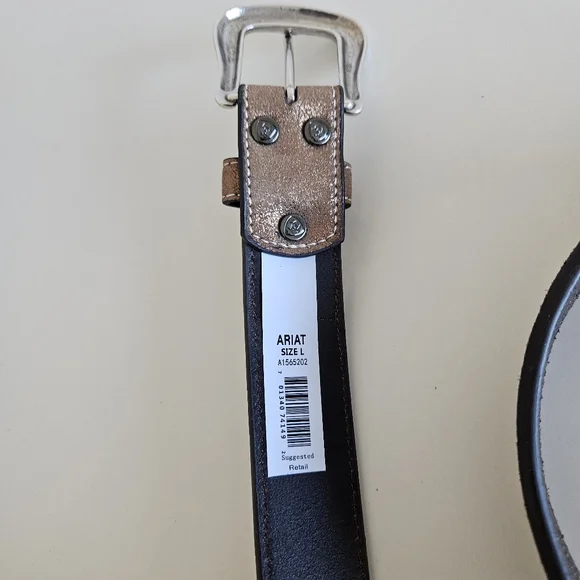 NEW Ariat | Southwest Diamond Inlay Leather Belt Western Womens Large - Picture 6 of 7